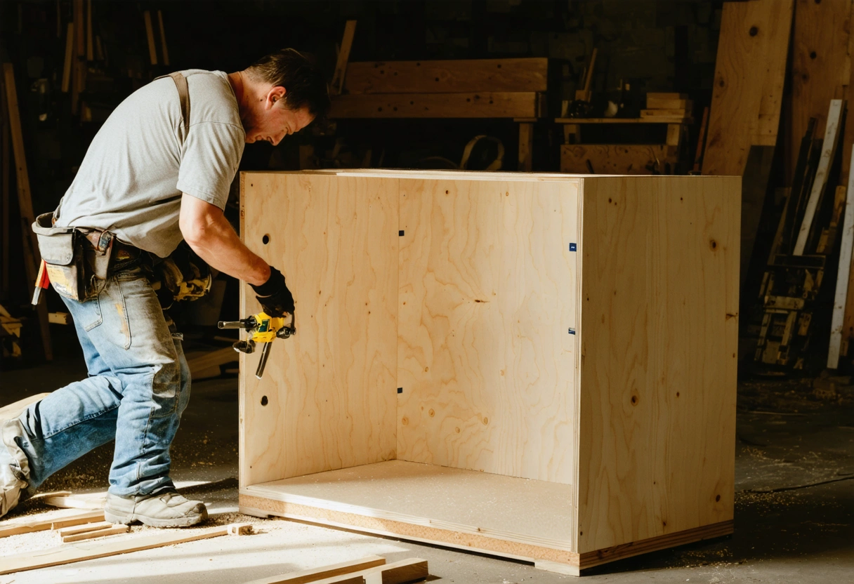 Undermount drawer glides visible beneath a partially extended drawer