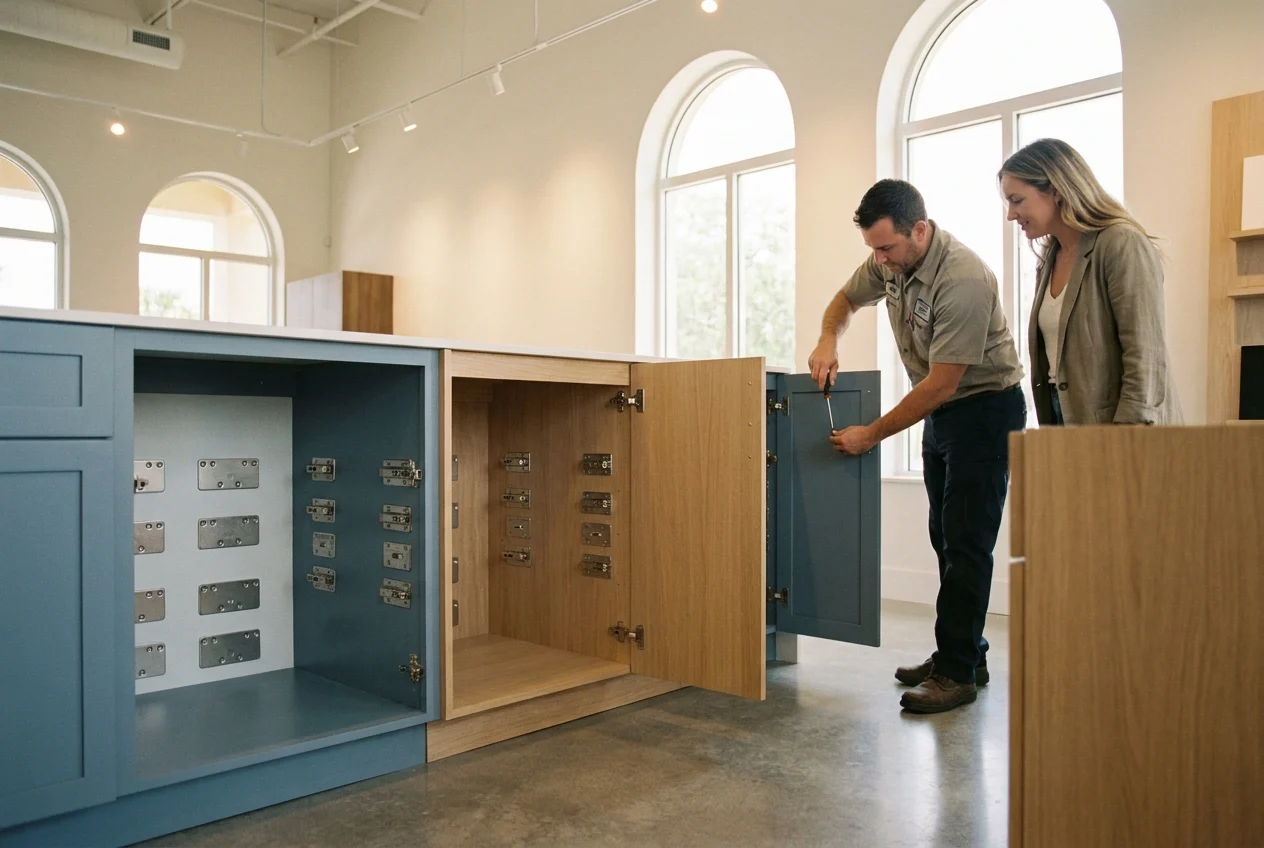 Dovetail joints connecting solid wood drawer sides and front