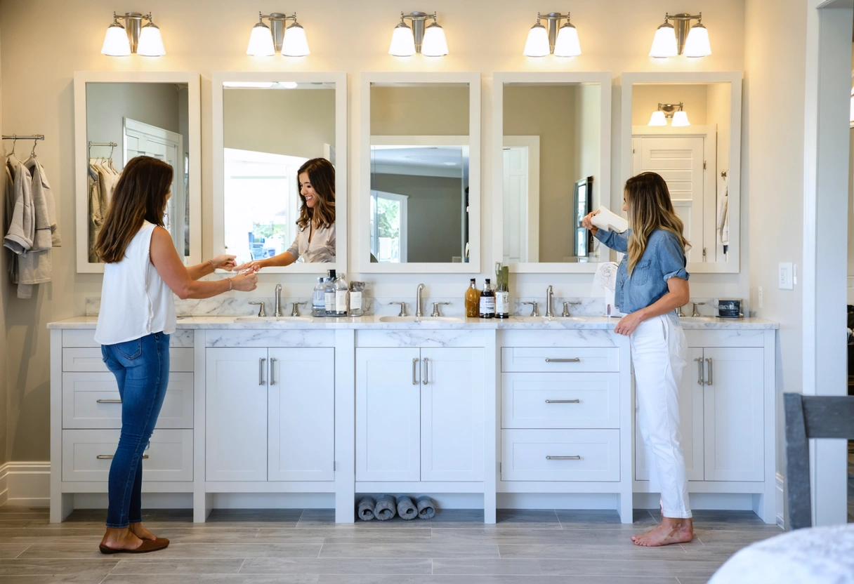 Designer and homeowners compare three distinct freestanding vanity styles